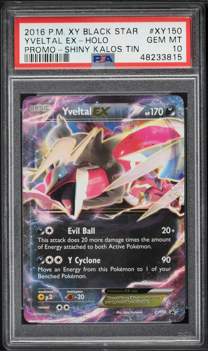 2016 Pokemon XY Promo Shiny Kalos Tin Holo Yveltal EX #XY150 PSA 10 GEM MINT