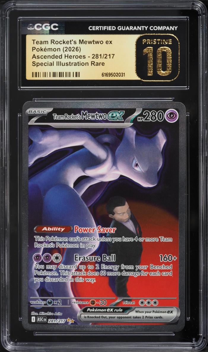 2026 Pokemon Mega Evolution Ascended Heroes SIR Team Rocket's Mewtwo Ex #281 CGC 10 PRISTINE