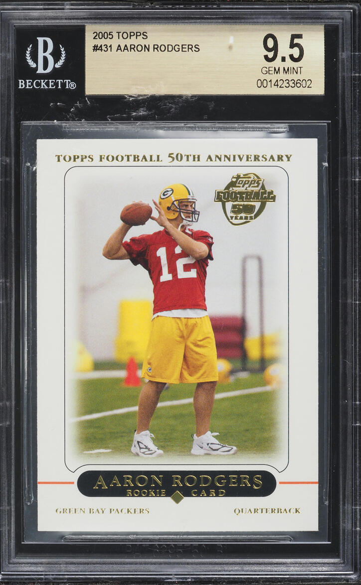 2005 Topps Football Aaron Rodgers ROOKIE #431 BGS 9.5 GEM MINT