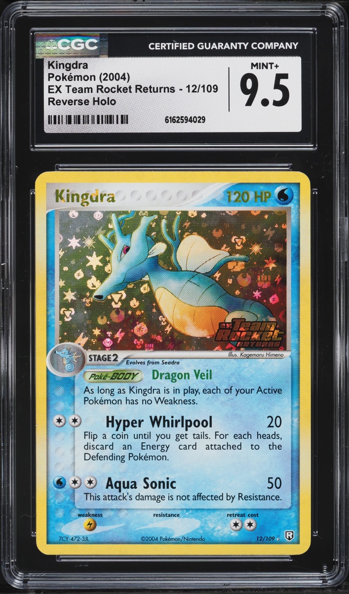 2004 Pokemon EX Team Rocket Returns Reverse Holo Kingdra #12 CGC 9.5 MINT+
