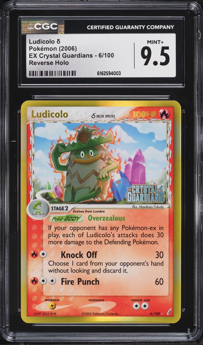 2006 Pokemon EX Crystal Guardians Reverse Holo Ludicolo #6 CGC 9.5 MINT+