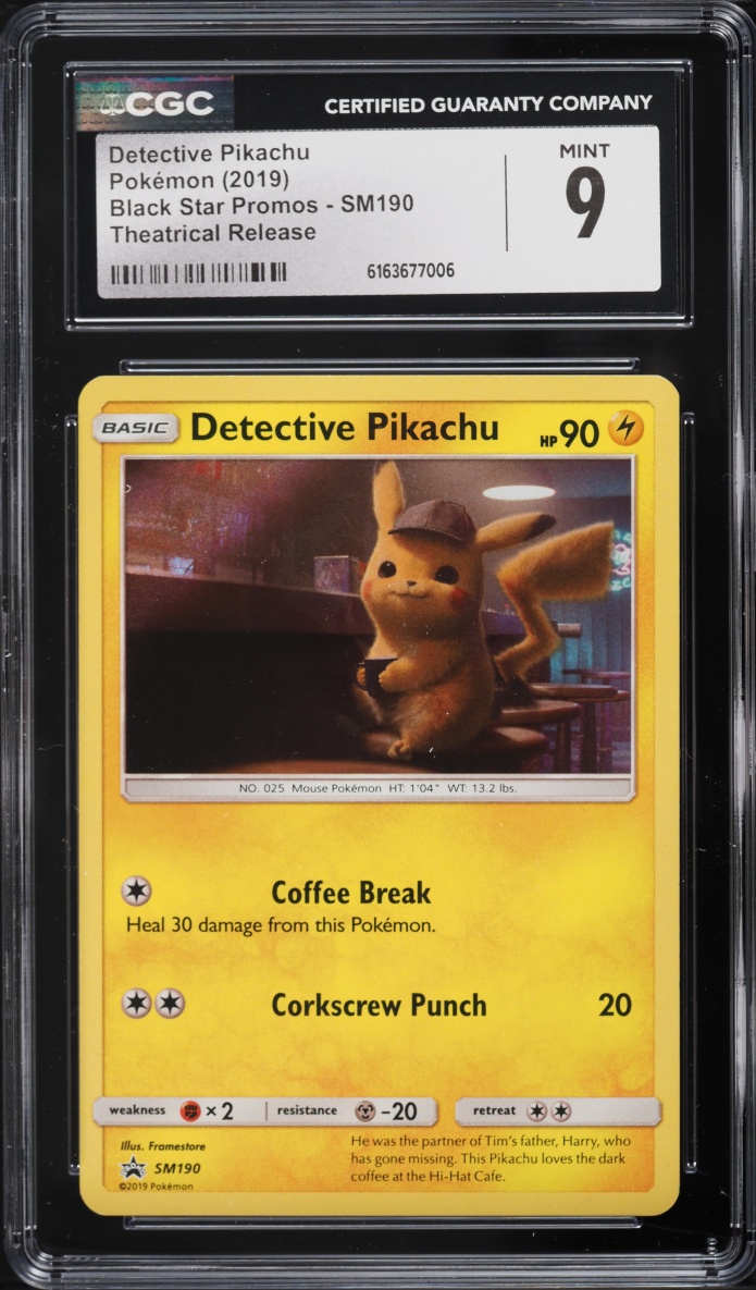 2019 Pokemon Sun & Moon Promo Holo Detective Pikachu #SM190 CGC 9 MINT