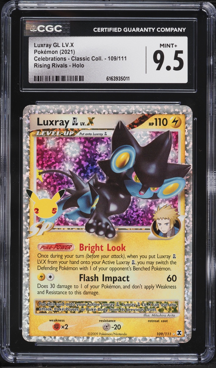 2021 Pokemon Sword & Shield Celebrations Classic Holo Luxray GL LV.X #109 CGC 9.5 MINT+