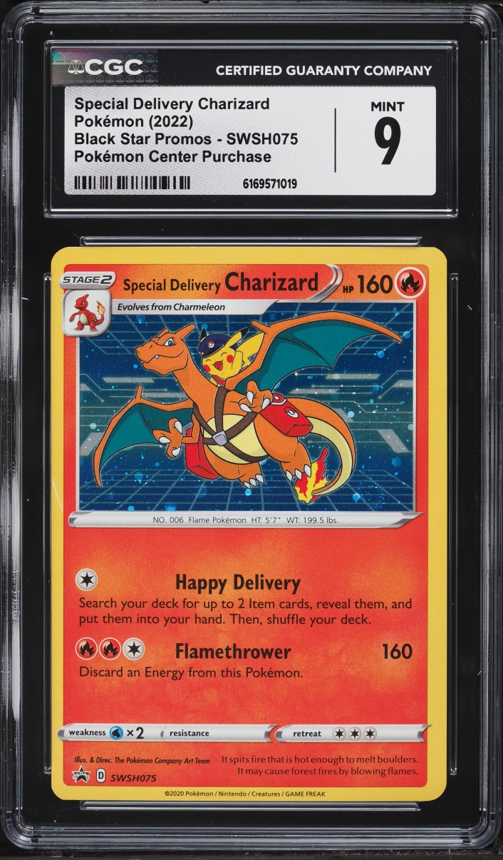 2022 Pokemon Sword & Shield Promo Center Holo Special Delivery Charizard #75 CGC 9 MINT