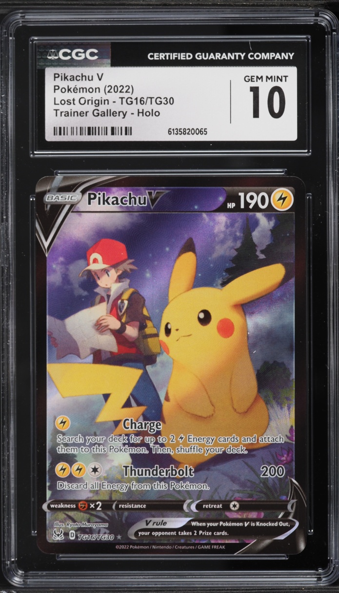2022 Pokemon Sword & Shield Lost Origin CHR Pikachu V #TG16 CGC 10 GEM MINT