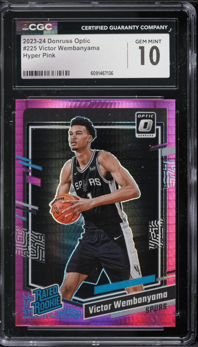 2023 Donruss Optic Hyper Pink Victor Wembanyama ROOKIE #225 CGC 10 GEM MINT