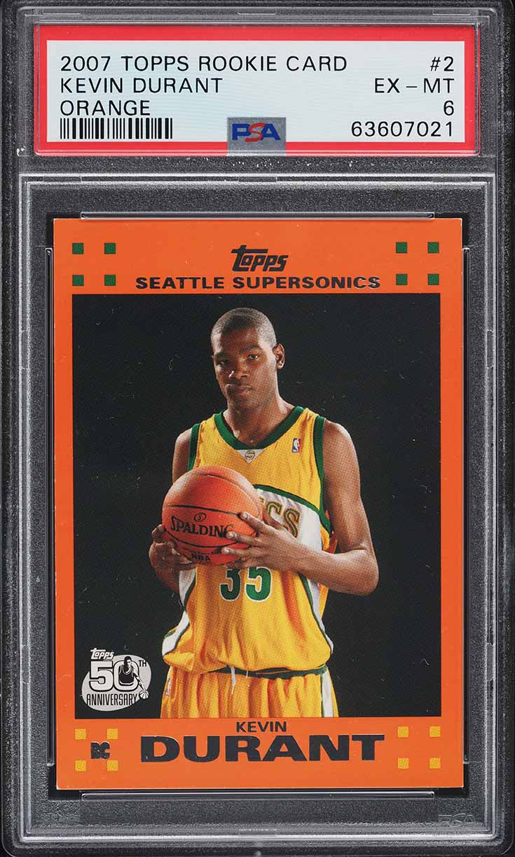 2007 Topps Orange Kevin Durant ROOKIE #2 PSA 6 EXMT