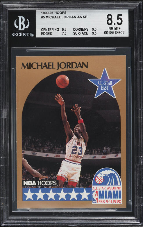 1990 Hoops Michael Jordan ALL STAR #5 PSA 10 GEM MINT on Fanatics