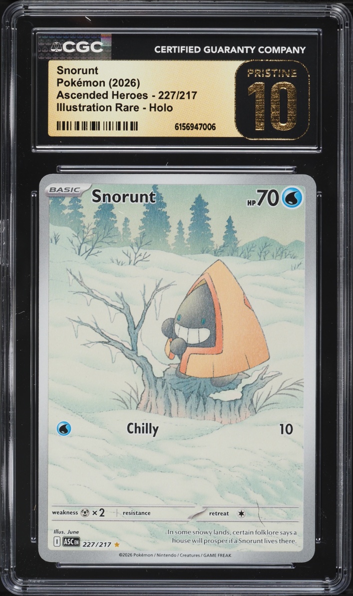 2026 Pokemon Mega Evolution Ascended Heroes IR Snorunt #227 CGC 10 PRISTINE