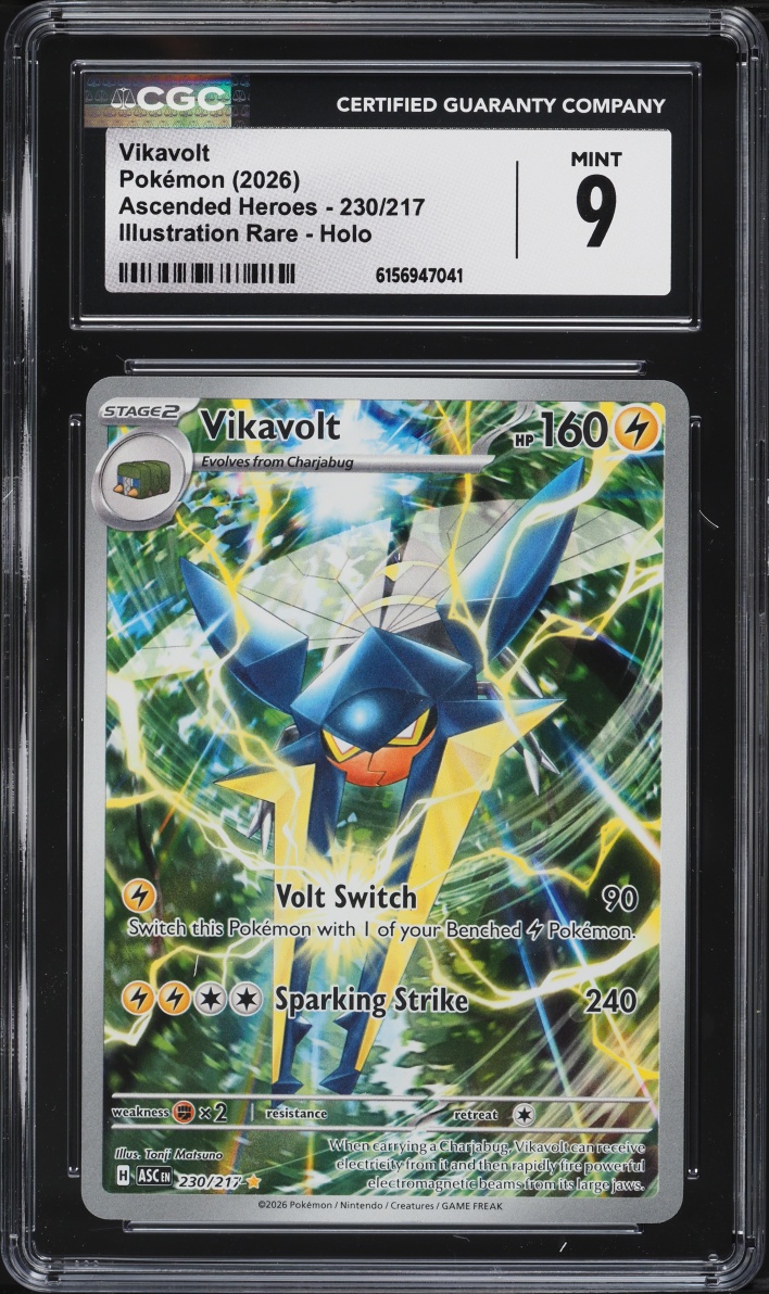 2026 Pokemon Mega Evolution Ascended Heroes IR Vikavolt #230 CGC 9 MINT
