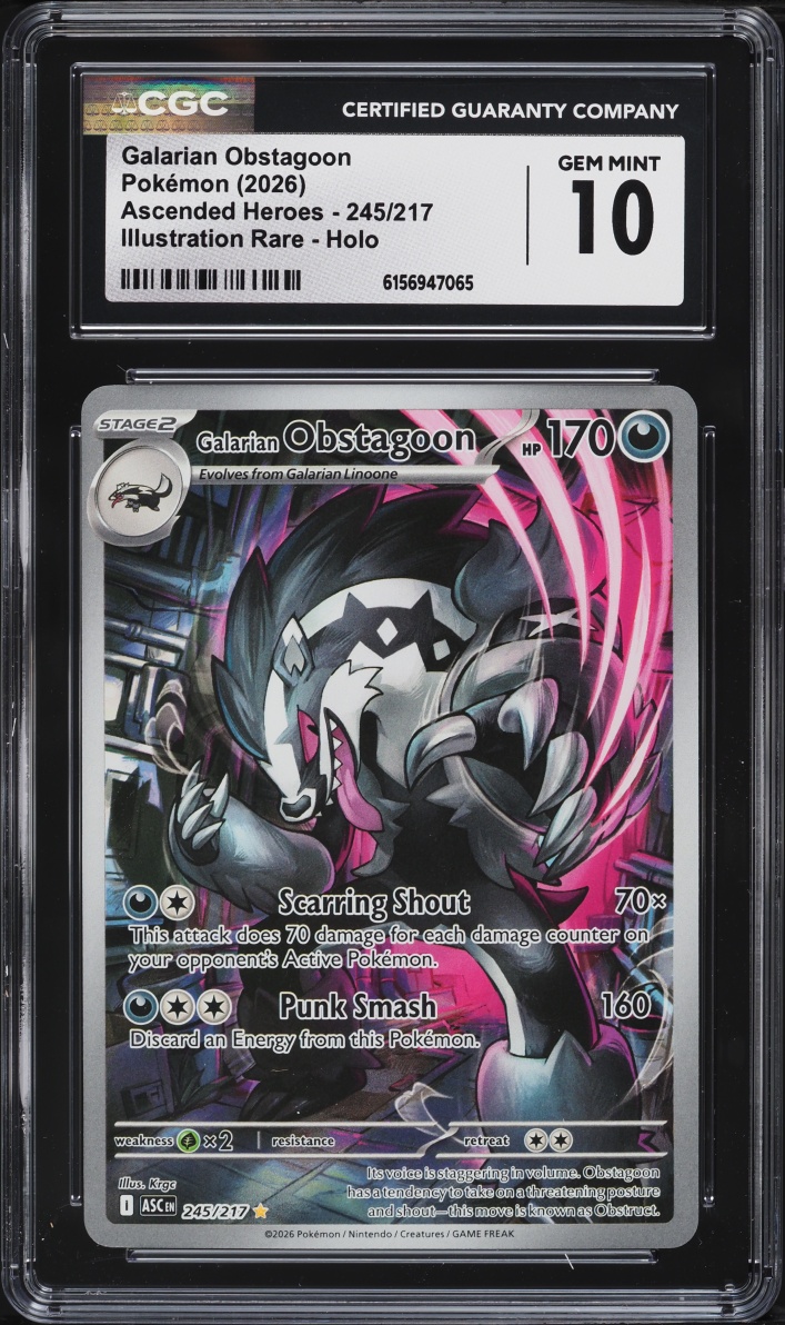 2026 Pokemon Mega Evolution Ascended Heroes IR Galarian Obstagoon #245 CGC 10 GEM MINT