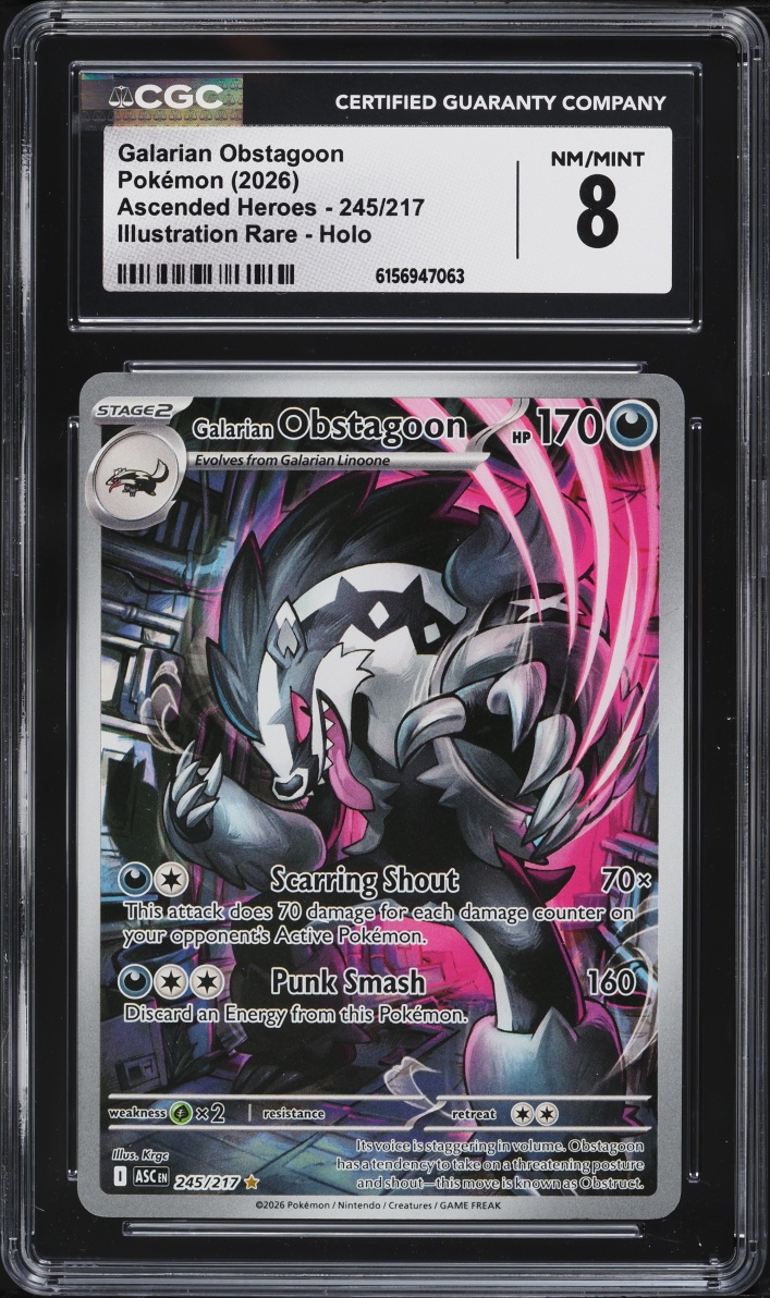 2026 Pokemon Mega Evolution Ascended Heroes IR Galarian Obstagoon #245 CGC 8 NM-MT