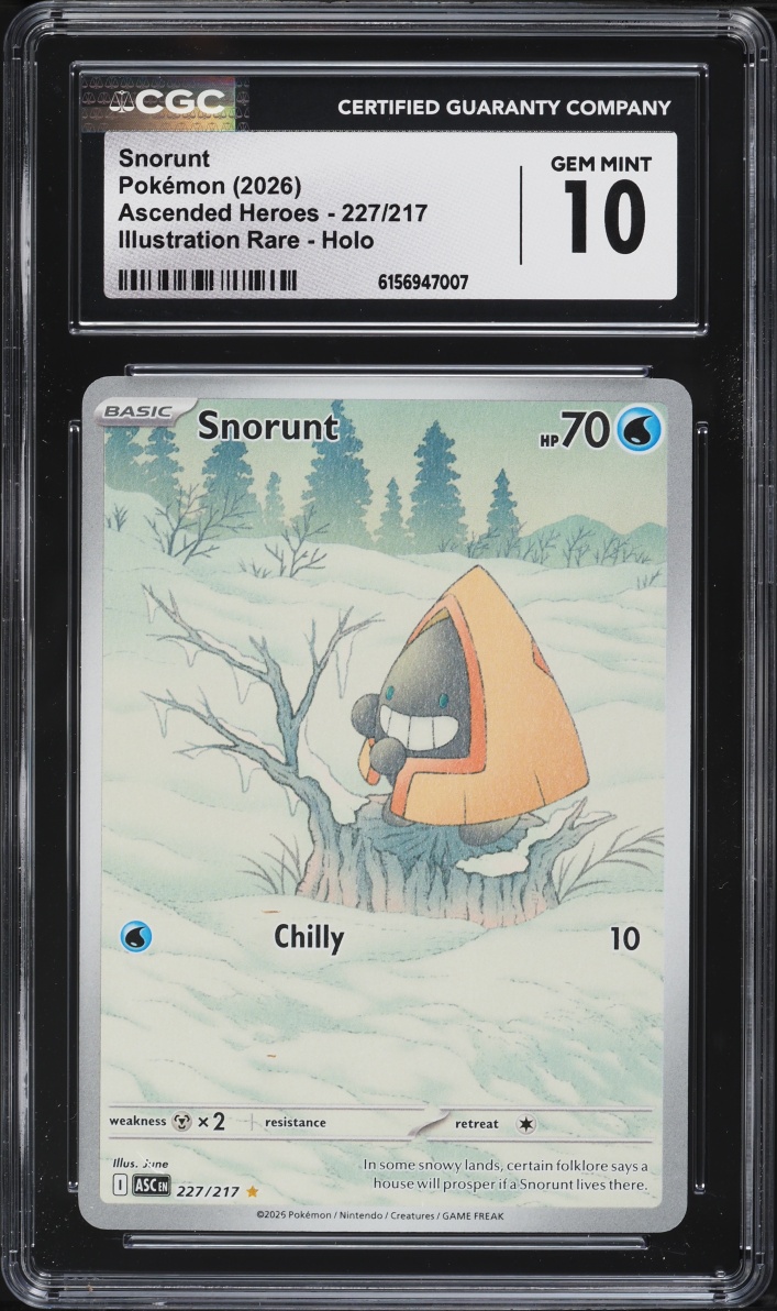 2026 Pokemon Mega Evolution Ascended Heroes IR Snorunt #227 CGC 10 GEM MINT