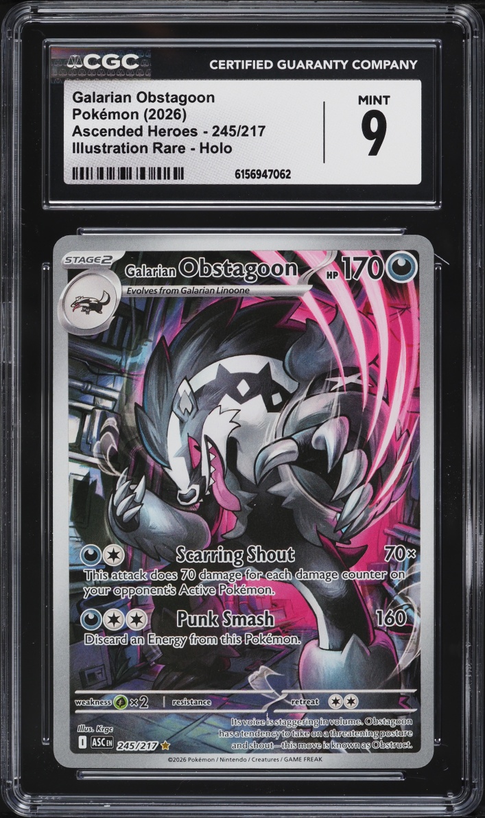 2026 Pokemon Mega Evolution Ascended Heroes IR Galarian Obstagoon #245 CGC 9 MINT