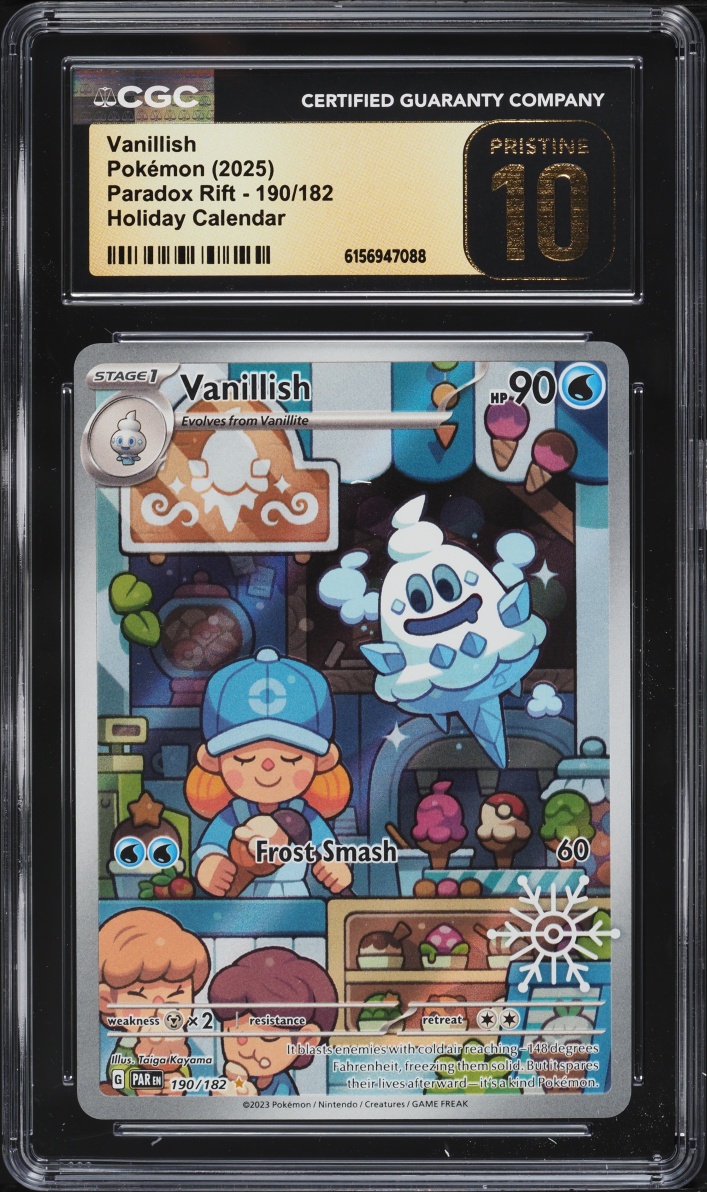 2025 Pokemon Scarlet & Violet Paradox Rift Holiday Calendar IR Vanillish #190 CGC 10 PRISTINE