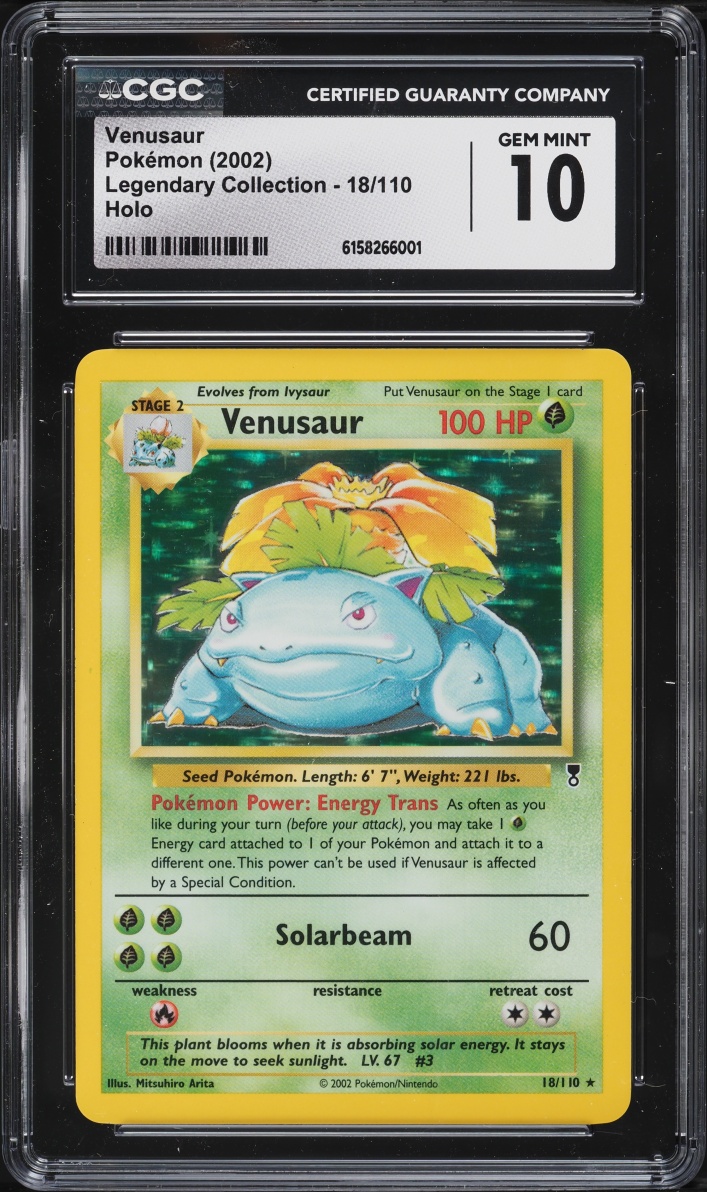 2002 Pokemon Legendary Collection Holo Venusaur #18 CGC 10 GEM MINT