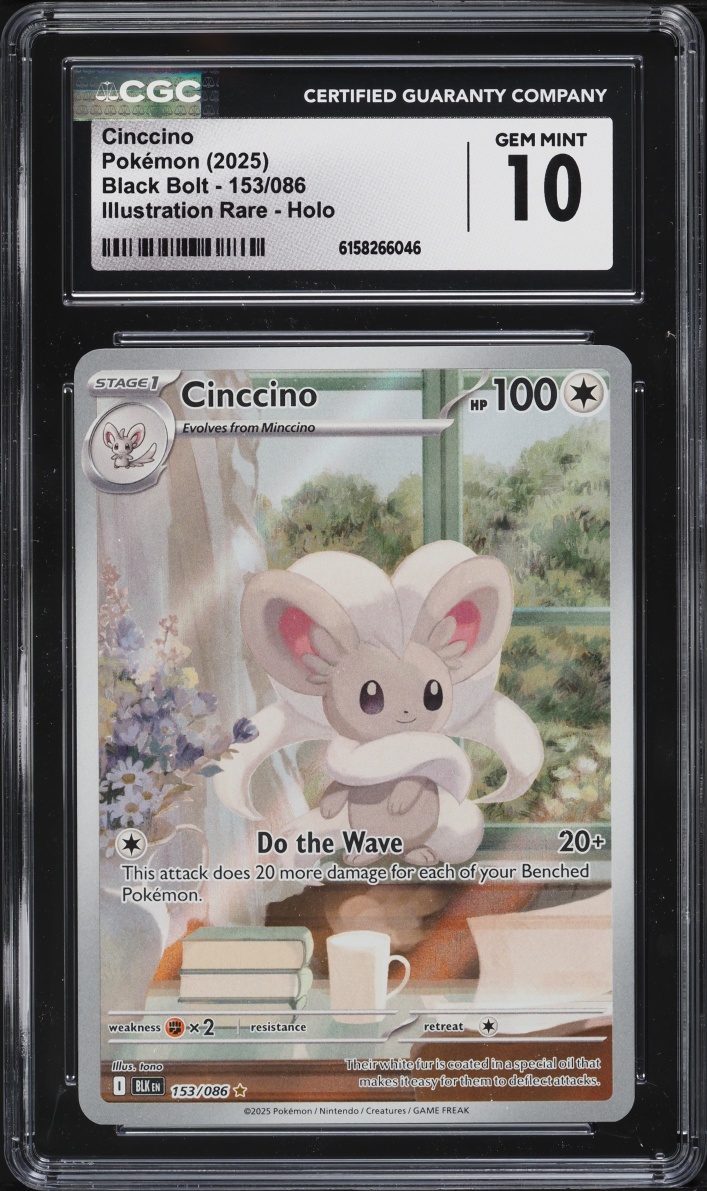 2025 Pokemon Scarlet & Violet Black Bolt IR Cinccino #153 CGC 10 GEM MINT