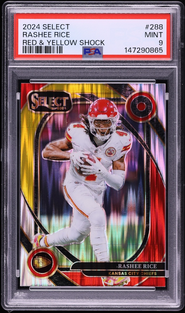 2024 Select Club Level Red & Yellow Shock Prizm Rashee Rice #288 PSA 9 MINT
