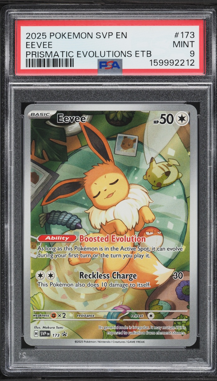 2025 Pokemon Scarlet & Violet Promo Prismatic Evolutions ETB Full Art Eevee #173 PSA 9 MINT