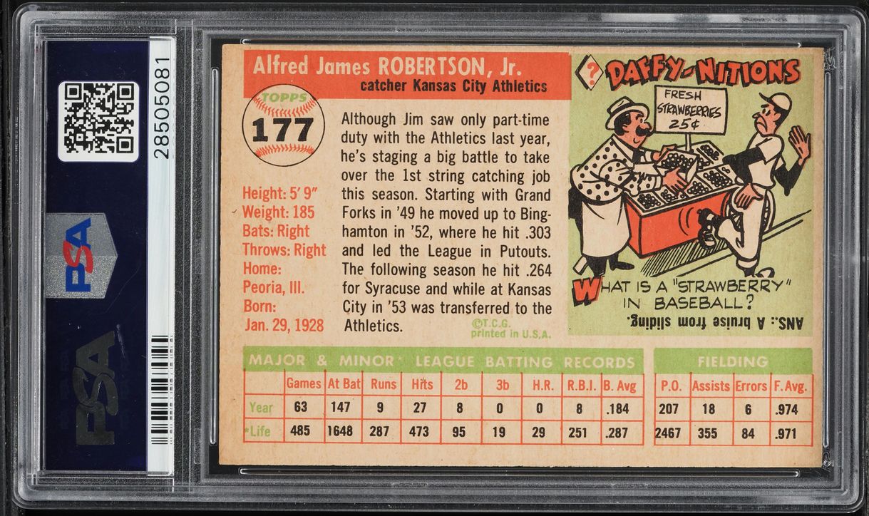 1955 Topps Jim Robertson #177 PSA 6 EXMT