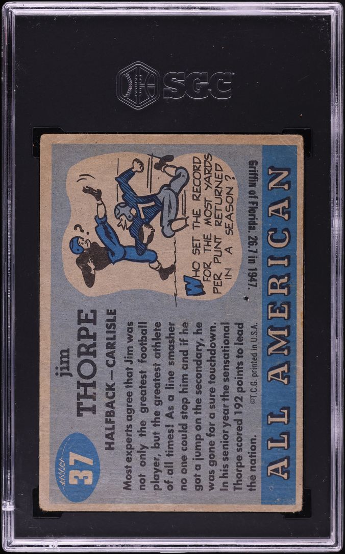 1955 Topps All-American Jim Thorpe #37 SGC 2.5 GD+