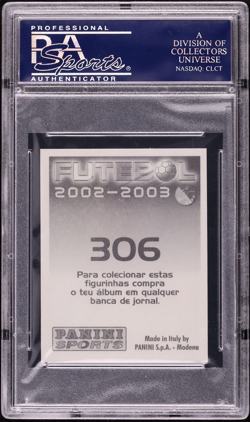 2002 Panini Futebol Portugal Stickers Cristiano Ronaldo ROOKIE #306 PSA 9 MINT