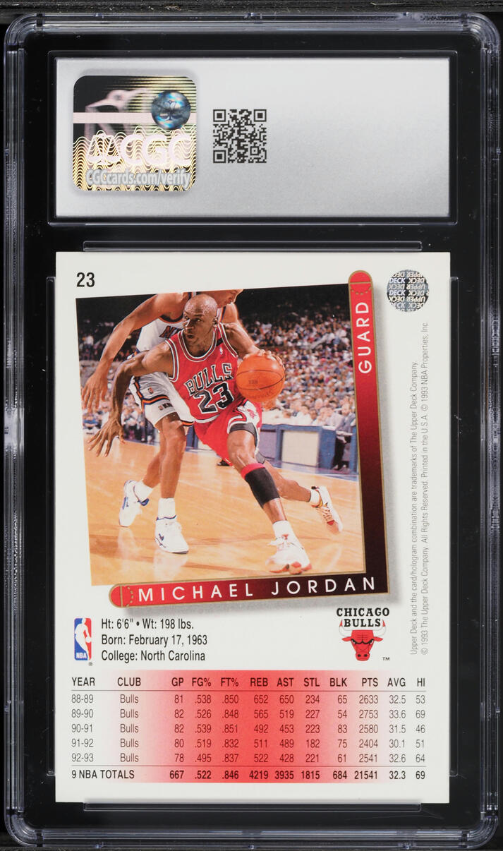 1993 Upper Deck Basketball Michael Jordan #23 CGC 9.5 MINT+