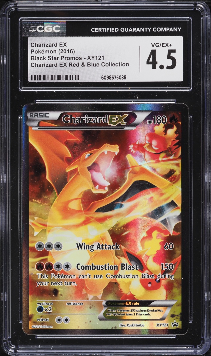 2016 Pokemon XY Promo Red & Blue Collection Full Art Charizard EX #XY121 CGC 4.5 VGEX+