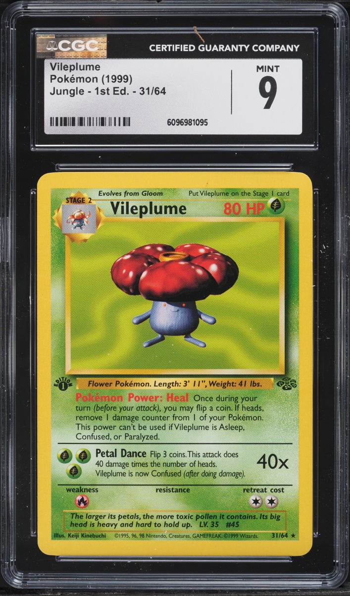 1999 Pokemon Jungle 1st Edition Vileplume #31 CGC 9 MINT