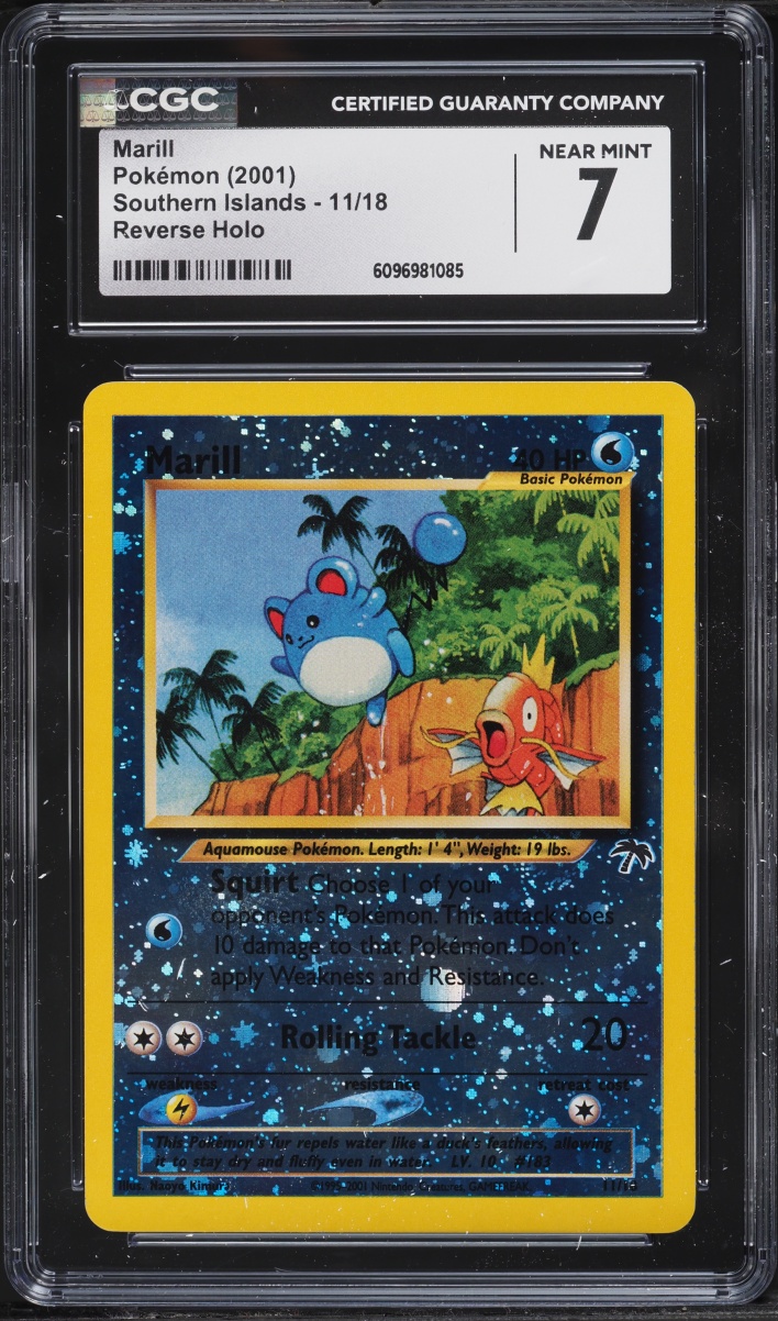2001 Pokemon Southern Islands Reverse Holo Marill #11 CGC 7 NRMT