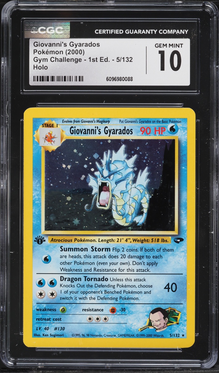 2000 Pokemon Gym Challenge 1st Edition Holo Giovanni's Gyarados #5 CGC 10 GEM MINT