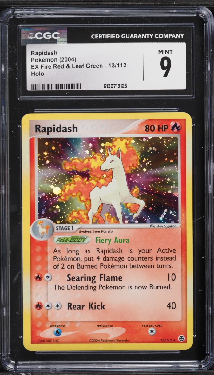 2004 Pokemon EX Fire Red & Leaf Green Holo Rapidash #13 CGC 9 MINT
