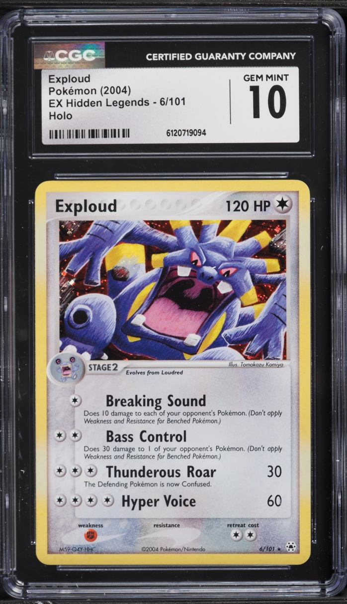 2004 Pokemon EX Hidden Legends Holo Exploud #6 CGC 10 GEM MINT