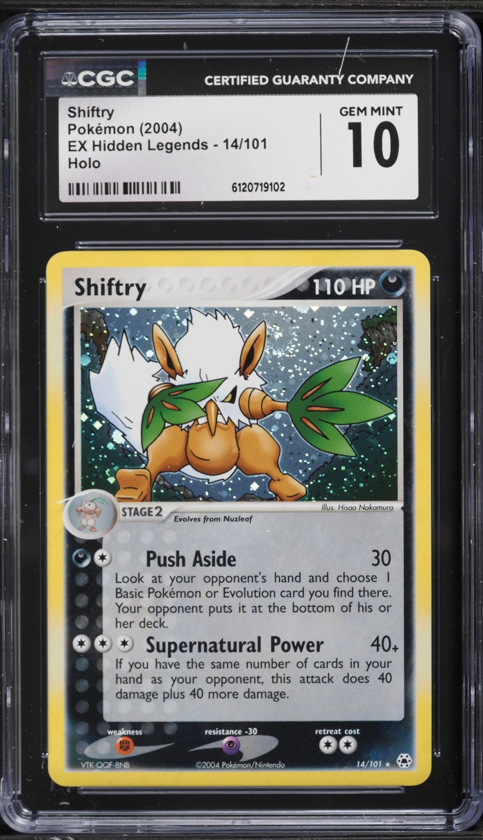 2004 Pokemon EX Hidden Legends Holo Shiftry #14 CGC 10 GEM MINT
