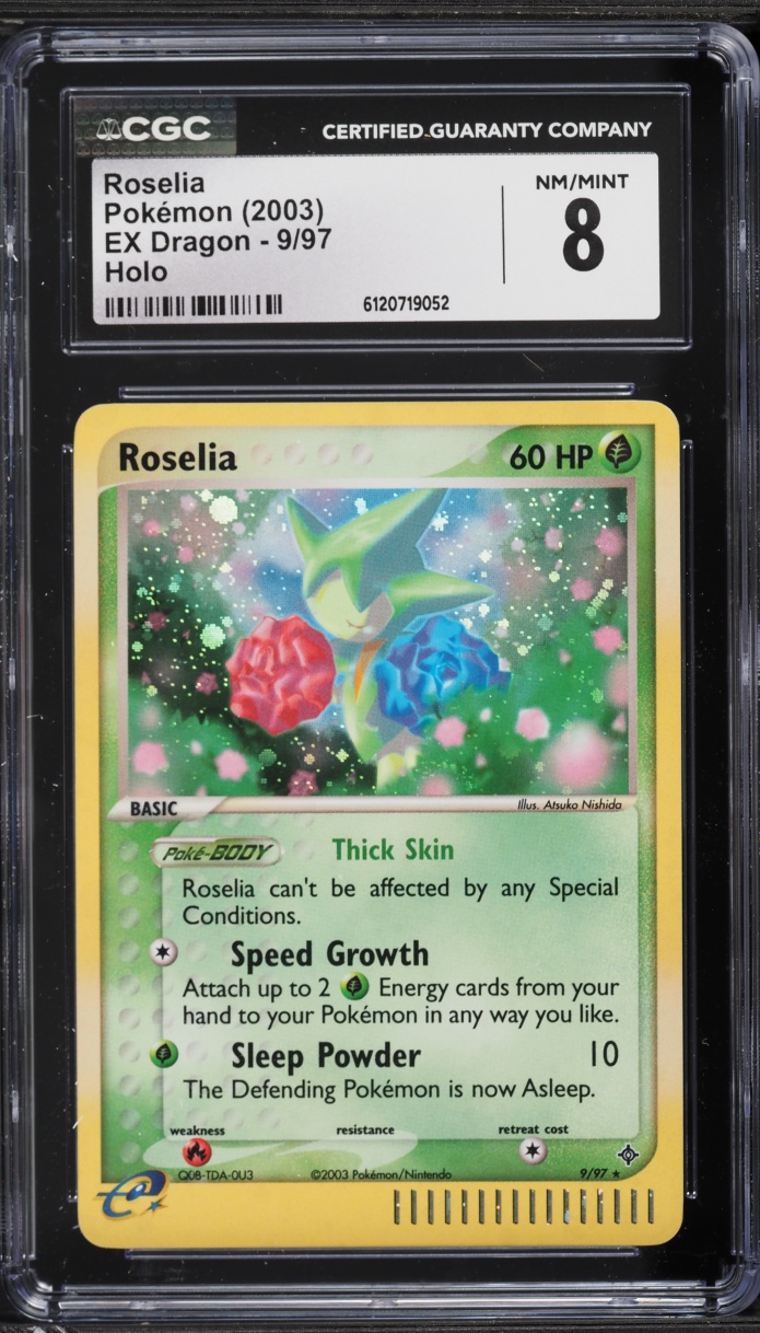 2003 Pokemon EX Dragon Holo Roselia #9 CGC 8 NM-MT