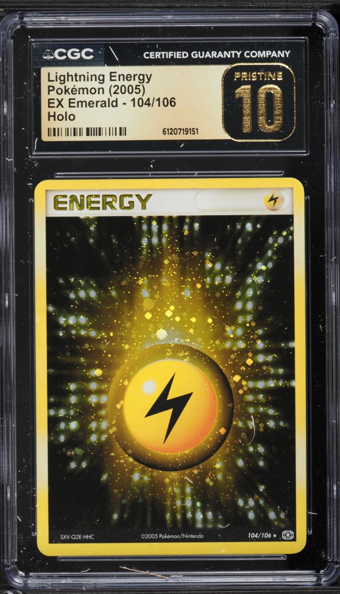 2005 Pokemon EX Emerald Holo Lightning Energy #104 CGC 10 PRISTINE