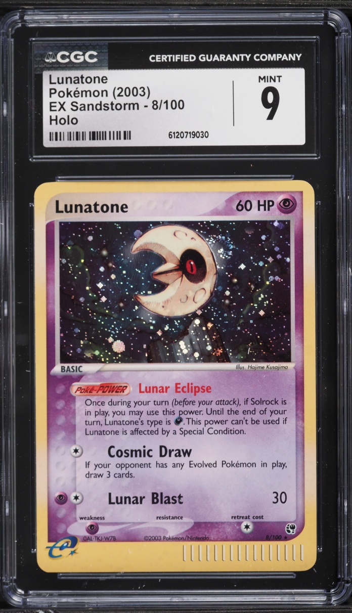 2003 Pokemon EX Sandstorm Holo Lunatone #8 CGC 9 MINT