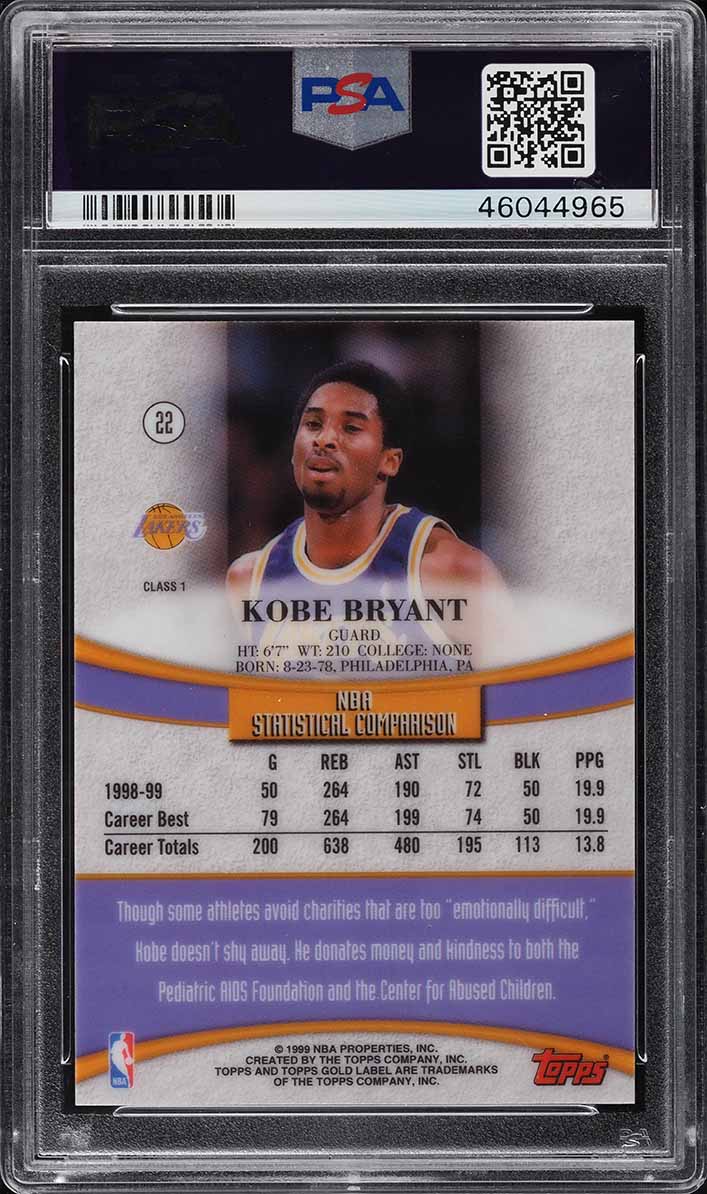 1999 Topps Gold Label Class 1 Kobe Bryant #22 PSA 9 MINT