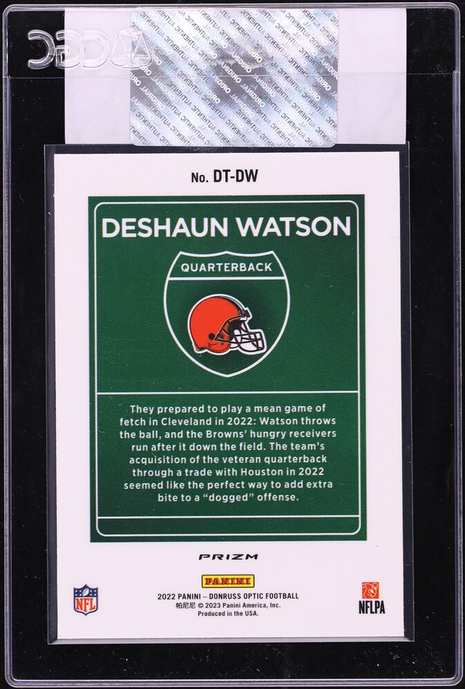 2022 Donruss Optic Downtown Deshaun Watson #DT-DW CGC AUTH