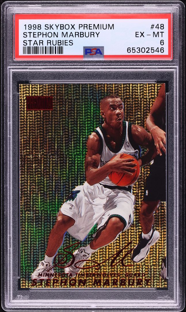 1998 Skybox Premium Star Rubies Stephon Marbury /50 #48 PSA 6 EXMT
