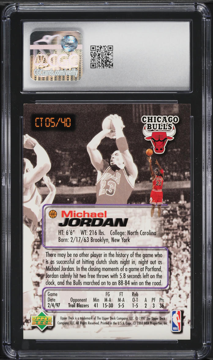 1997 Upper Deck Nestle Crunch Time Michael Jordan #CT05 CGC 7 NRMT