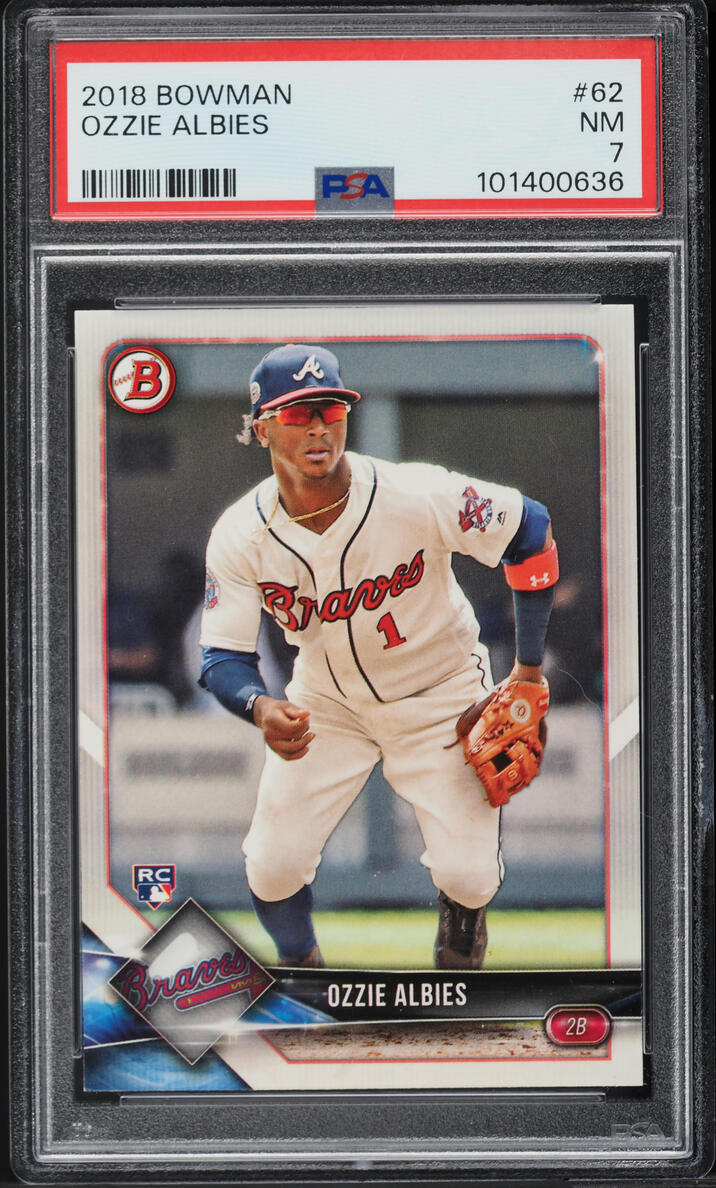 2018 Bowman Ozzie Albies ROOKIE #62 PSA 7 NRMT