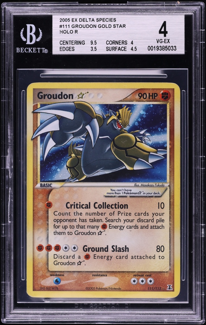 2005 Pokemon EX Delta Species Holo Groudon Gold Star #111 BGS 4 VGEX