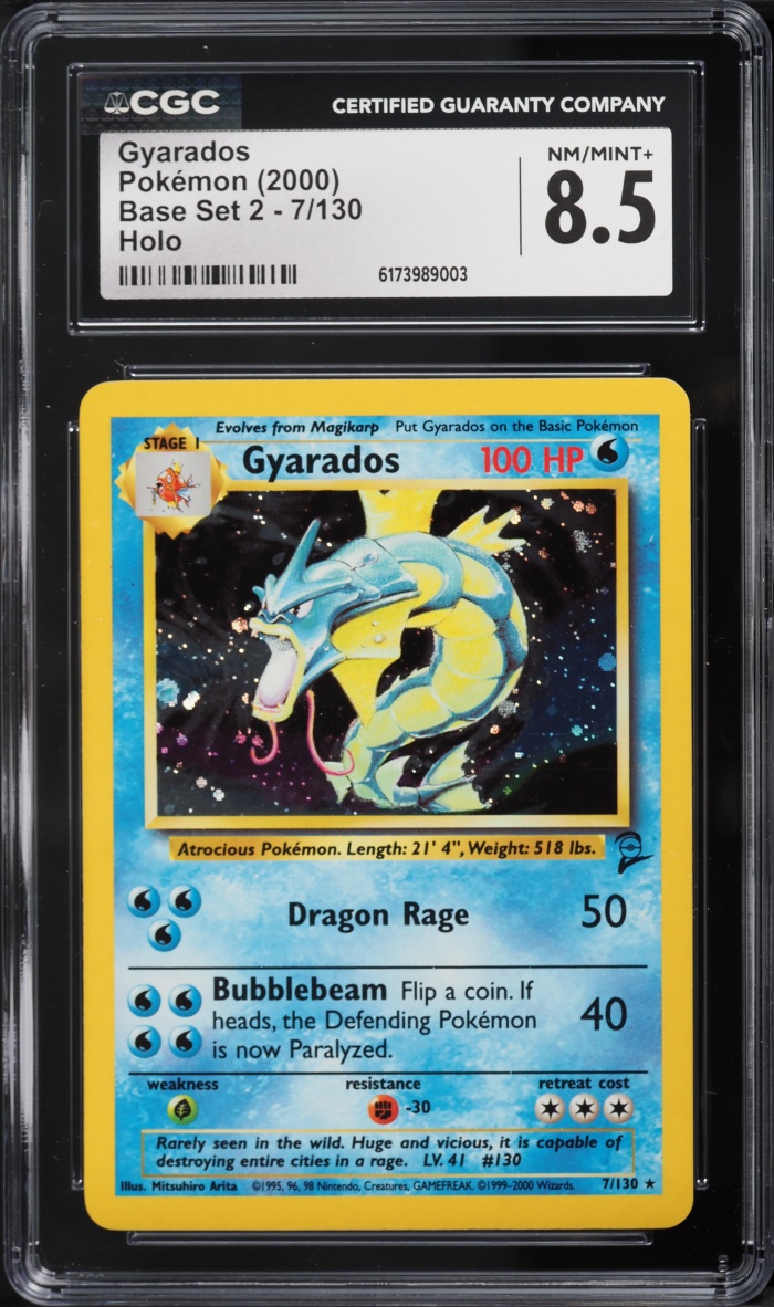 2000 Pokemon Base Set 2 Holo Gyarados #7 CGC 8.5 NM-MT+