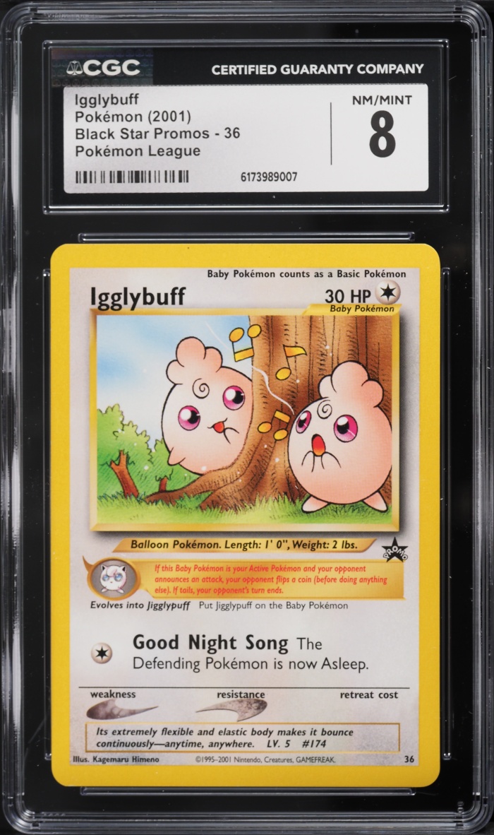 2001 Pokemon Promo League Igglybuff #36 CGC 8 NM-MT