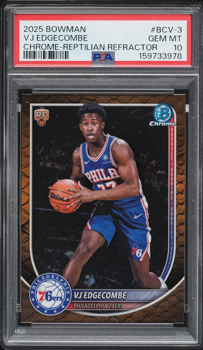 2025 Bowman Chrome Reptilian Refractor VJ Edgecombe ROOKIE #BCV-3 PSA 10 GEM MINT