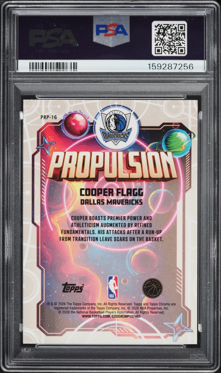 2025 Topps Chrome Cosmic Propulsion Cooper Flagg ROOKIE #PRP-16 PSA 9 MINT
