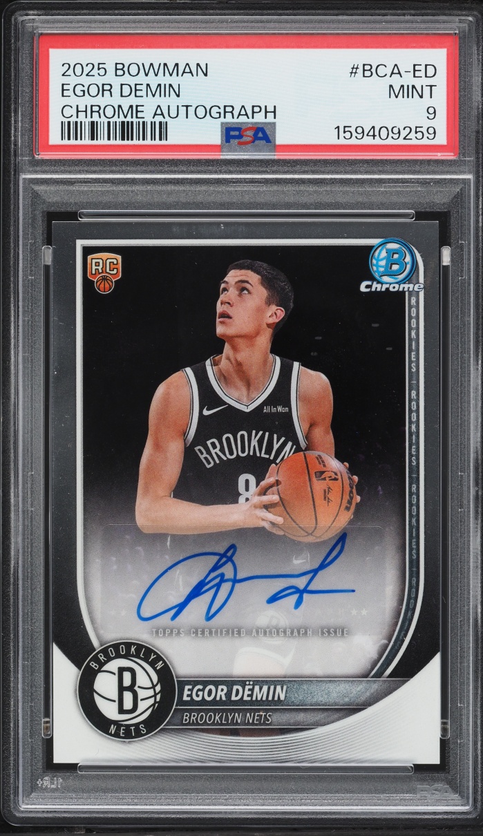 2025 Bowman Chrome Egor Demin ROOKIE AUTO #BCA-ED PSA 9 MINT