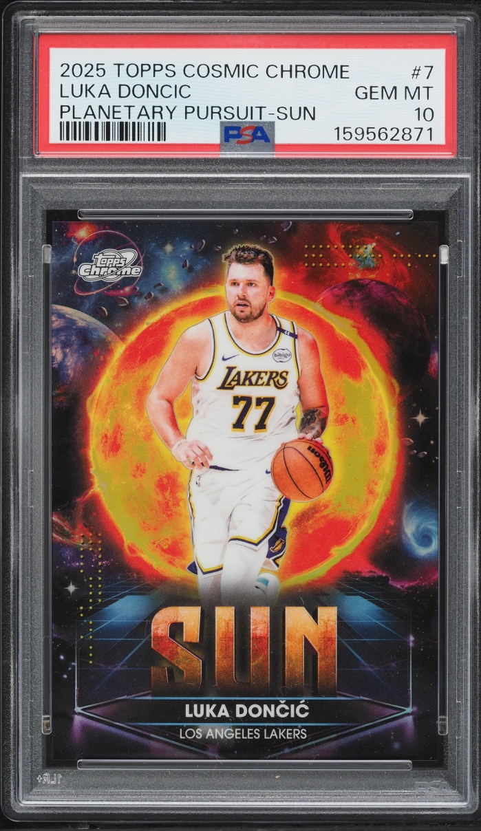 2025 Topps Chrome Cosmic Planetary Pursuit Sun Luka Doncic #PPS-7 PSA 10 GEM MINT