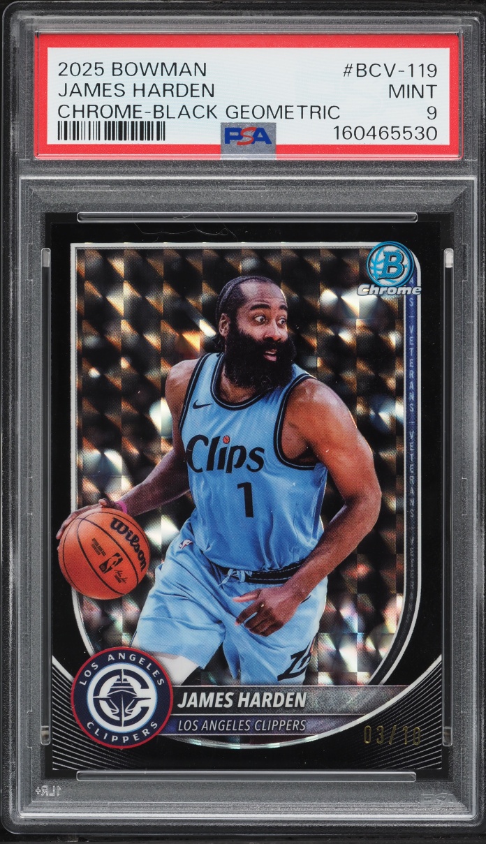 2025 Bowman Chrome Black Geometric James Harden /10 #BCV-119 PSA 9 MINT